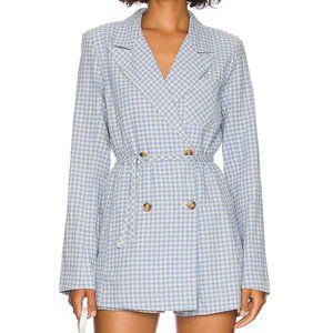Free People Sweet and Salty Jumpsuit in Blue Gingham Combo